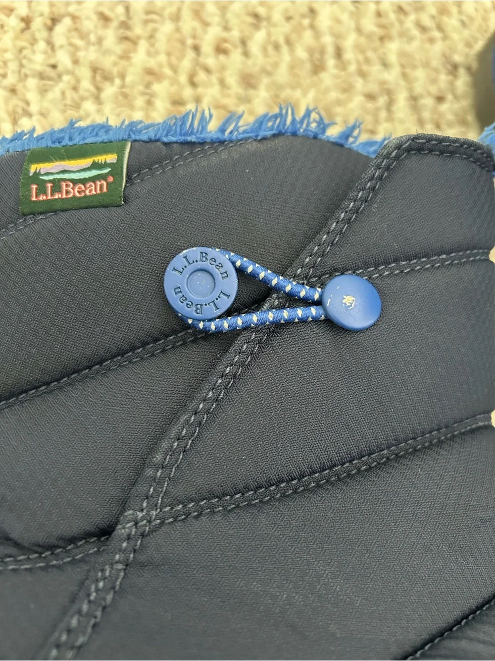 L.L. Bean Kids Size 3 Ultralight Snow Boots Navy Blue Waterproof Insulated